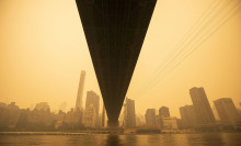 Wildfire smoke from Canada poured into New York City on June 7, 2023, turning skies orange.