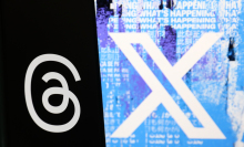 The Threads logo and the new X app logo