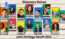 A collage of photos of TikTok creators highlighted on the Visionary Voices list. 