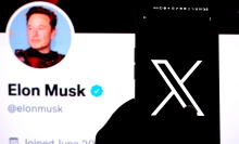 X logo next to Elon Musk's profile