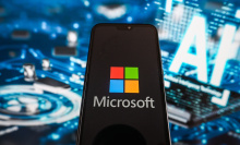 Microsoft logo on mobile device