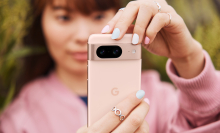 Google Pixel 8 in woman's hand
