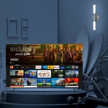 Amazon 4K TV in bluescale living room