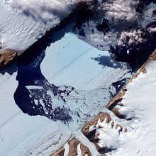 Chunks of ice breaking off Greenland's Petermann Glacier.
