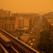 Thick wildfire smoke from Canada poured into New York City on June 7, 2023.