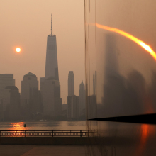 a smoky day in New York City