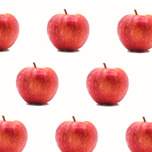 An apple replicated in a horizontal pattern