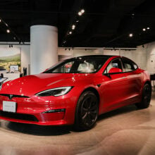 Tesla Model S in showroom