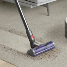 Dyson V8 cordless vacuum cleaner on carpet