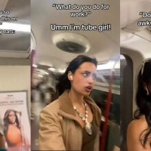 Three screenshots of the Tube Girl.