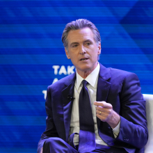 California Governor Gavin Newsom speaks during the Clinton Global Initiative (CGI) meeting at the Hilton Midtown on September 18, 2023 in New York City