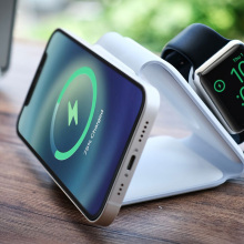 folded charging station with Apple Watch and iPhone