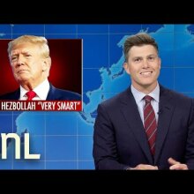 SNL host colin jost talking about Trump and the middle east