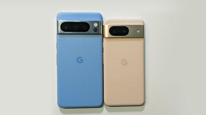 Google Pixel 8 and Pixel 8 Pro side by side