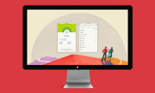 expressvpn on an imac against a red background