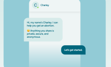 An example of an exchange on the Charley chatbot. 