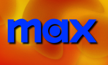 Max logo on orange and yellow abstract background