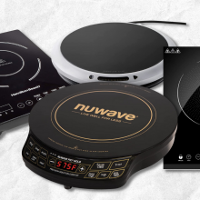 induction cooktops with white textured background