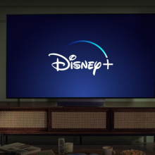 Disney+ screensaver on TV in living area