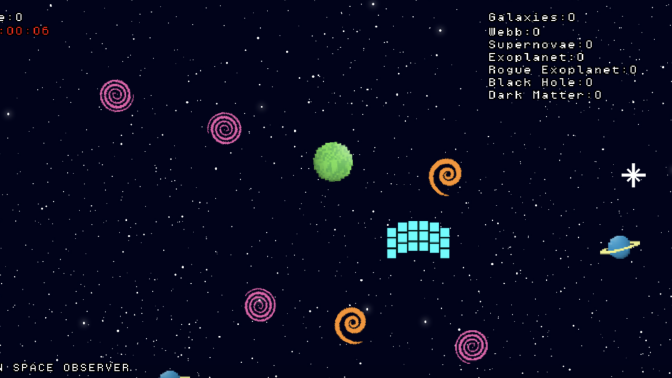 Screenshot from The Roman Space Observer Game