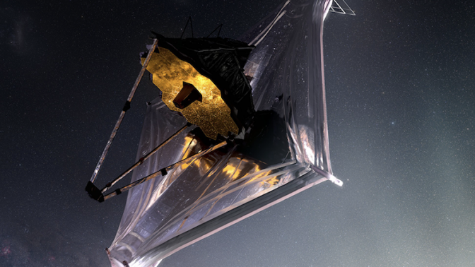 An artist's conception of the James Webb Space Telescope orbiting 1 million miles beyond Earth.